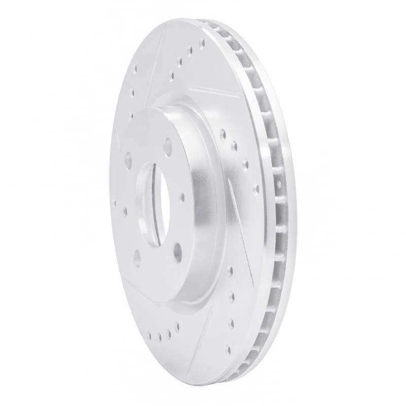 R1 79-87 Dodge COLT Front Left Drilled & Slotted Silver Brake Rotor thumbnail 2