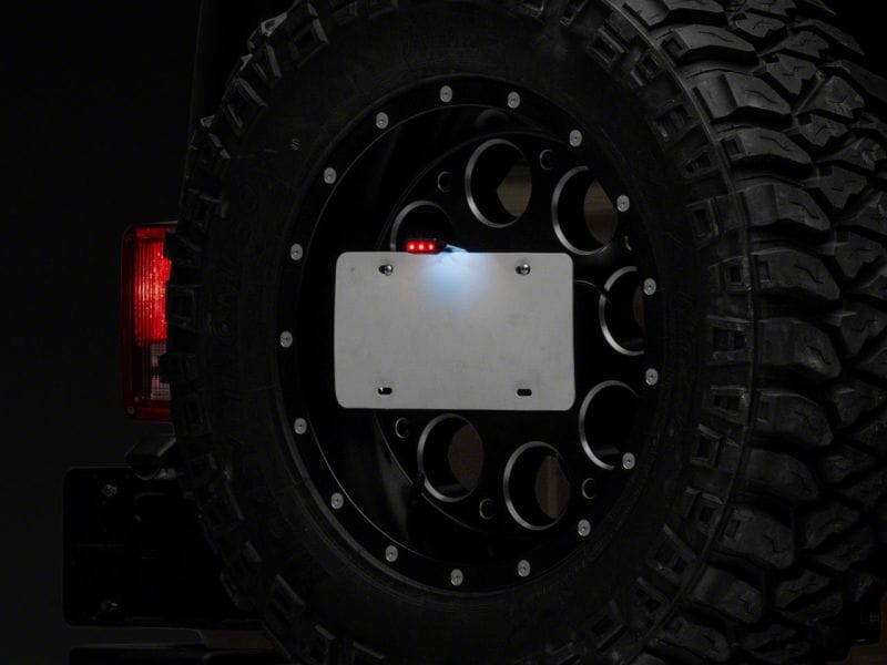 Raxiom 07-18 Jeep Wrangler JK Axial Series License Plate Bracket w/ LED Brake Light thumbnail 2