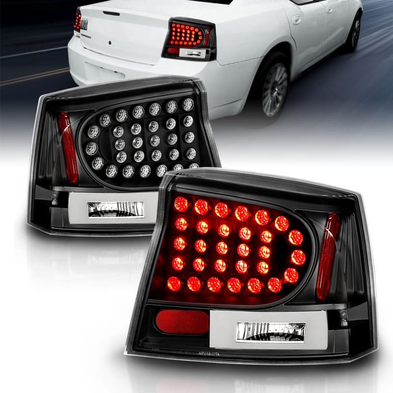 ANZO 2006-2008 Dodge Charger LED Taillights Black thumbnail 3