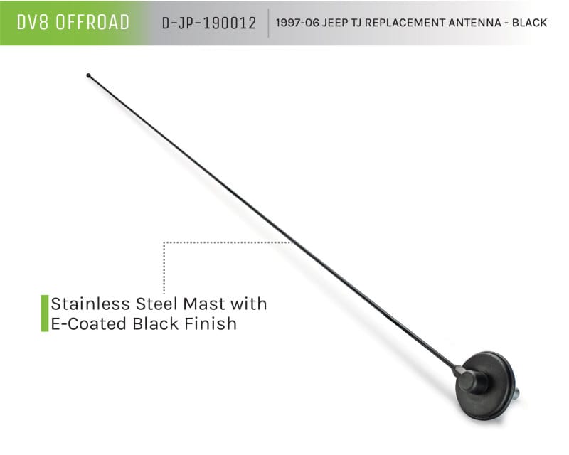 DV8 Offroad 1997-06 Jeep TJ Replacement Antenna Black thumbnail 6