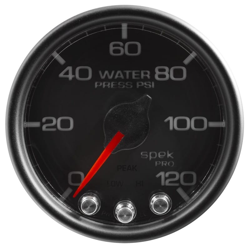 Autometer Spek-Pro Gauge Water Press 2 1/16in 120psi Stepper Motor W/Peak & Warn Blk/Blk - P34532 thumbnail 2