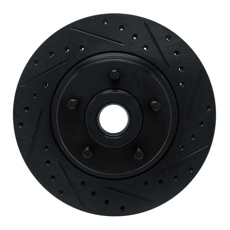 R1 74-84 Chrysler Imperial Front Right Drilled & Slotted Black Brake Rotor