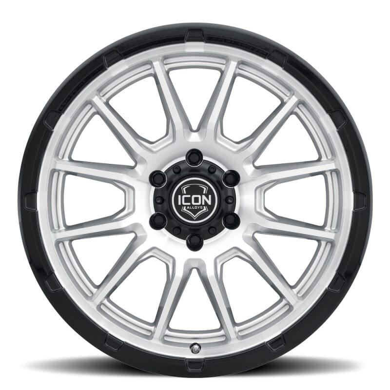 ICON Alloys Cajon 20x9 / 8x6.5 / 12mm / 5.5in BS Silver Machined Wheel w/ GB Lip thumbnail 3