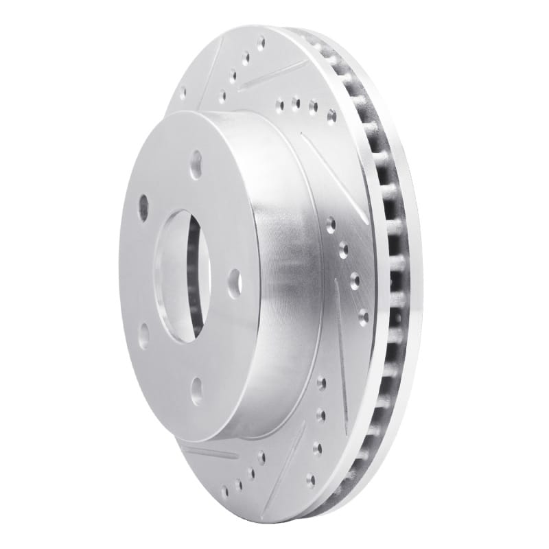 R1 00-02 Dodge Ram 1500 Pickup Front Left Drilled & Slotted Silver Brake Rotor thumbnail 2