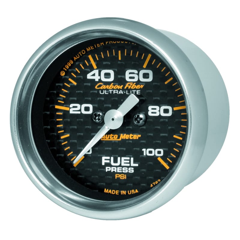 Autometer Carbon Fiber 52mm 100 PSI Electronic Fuel Pressure Gauge thumbnail 2