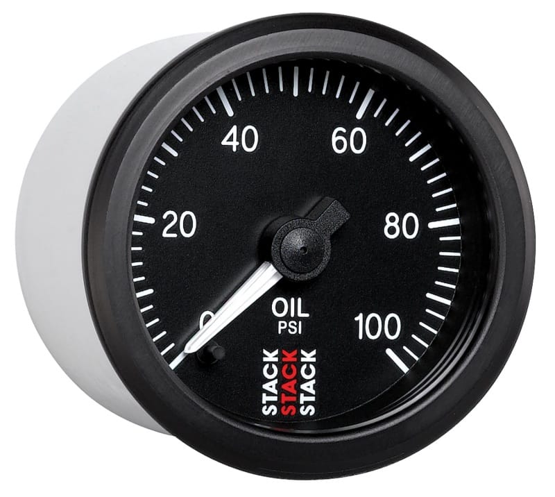Autometer Stack 52mm 0-100 PSI 1/8in NPTF Male Pro Stepper Motor Oil Pressure Gauge - Black thumbnail 6