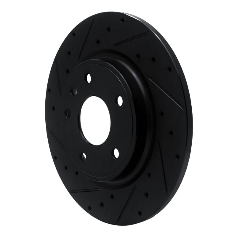 R1 17-25 Chrysler Grand Caravan Rear Left Drilled & Slotted Black Brake Rotor thumbnail 2