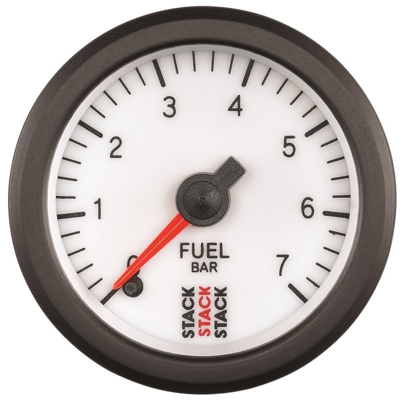 Autometer Stack 52mm 0-7 Bar M10 Male Pro Stepper Motor Fuel Pressure Gauge - White