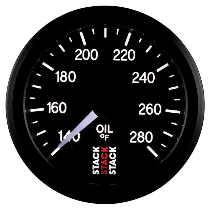 Autometer Stack 52mm 140-280 Deg F 1/8in NPTF Male Pro Stepper Motor Oil Temp Gauge - Black thumbnail 4