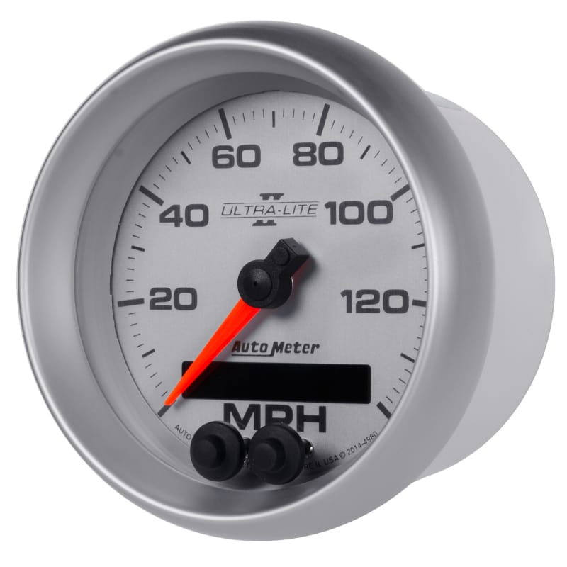 Autometer Ultra-Lite II 3-3/8in 0-140MPH In-Dash Electronic GPS Programmable Speedometer thumbnail 2