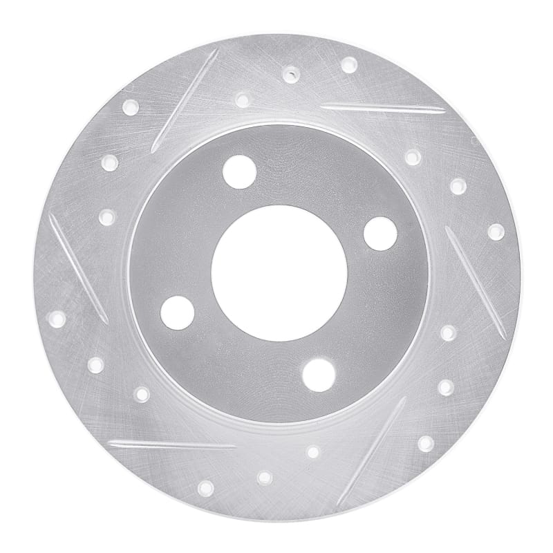 R1 78-90 Dodge Charger Front Left Drilled & Slotted Silver Brake Rotor