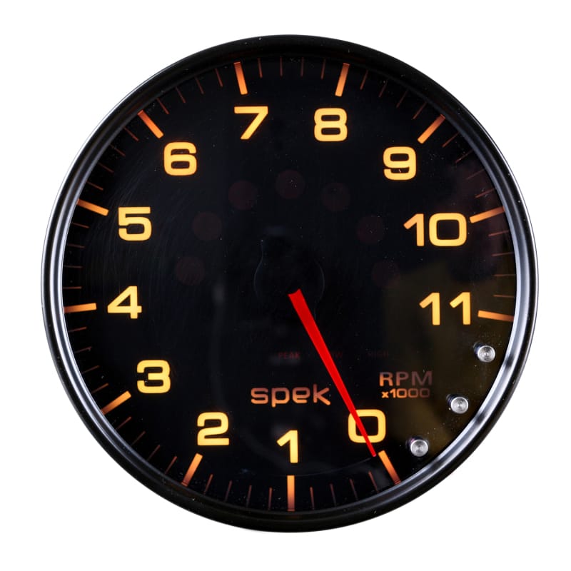 Autometer Spek-Pro Gauge Tachometer 5in 11K Rpm W/Shift Light & Peak Mem Black/Smoke/Black thumbnail 8