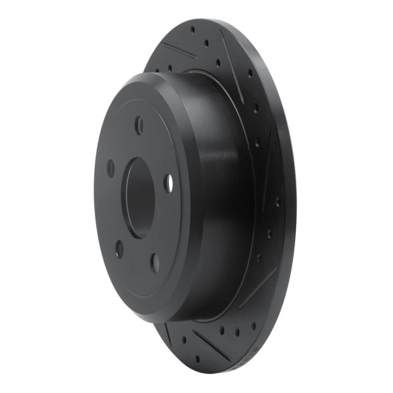 R1 2007-2018 Jeep Wrangler Rear Right Drilled & Slotted Black Brake Rotor thumbnail 2