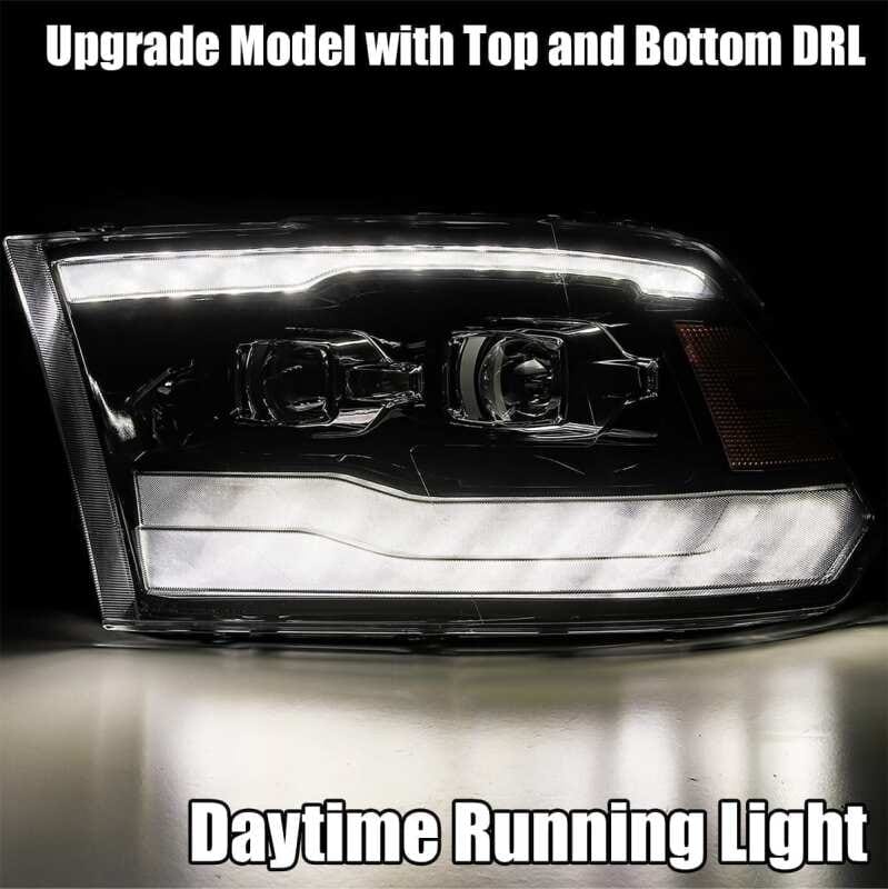 AlphaRex 09-18 Dodge Ram 1500HD LUXX LED Proj Headlights Plnk Style Blk w/Activ Light/Seq Signal/DRL thumbnail 3