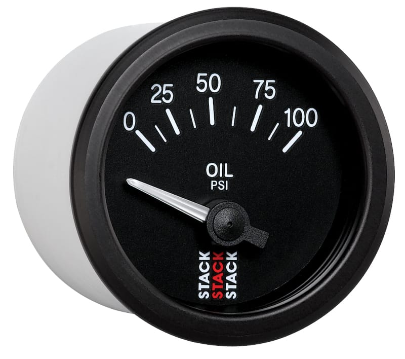 Autometer Stack Instruments 52mm 0-100 PSI 1/8in NPTF Electronic Oil Pressure Gauge - Black thumbnail 5