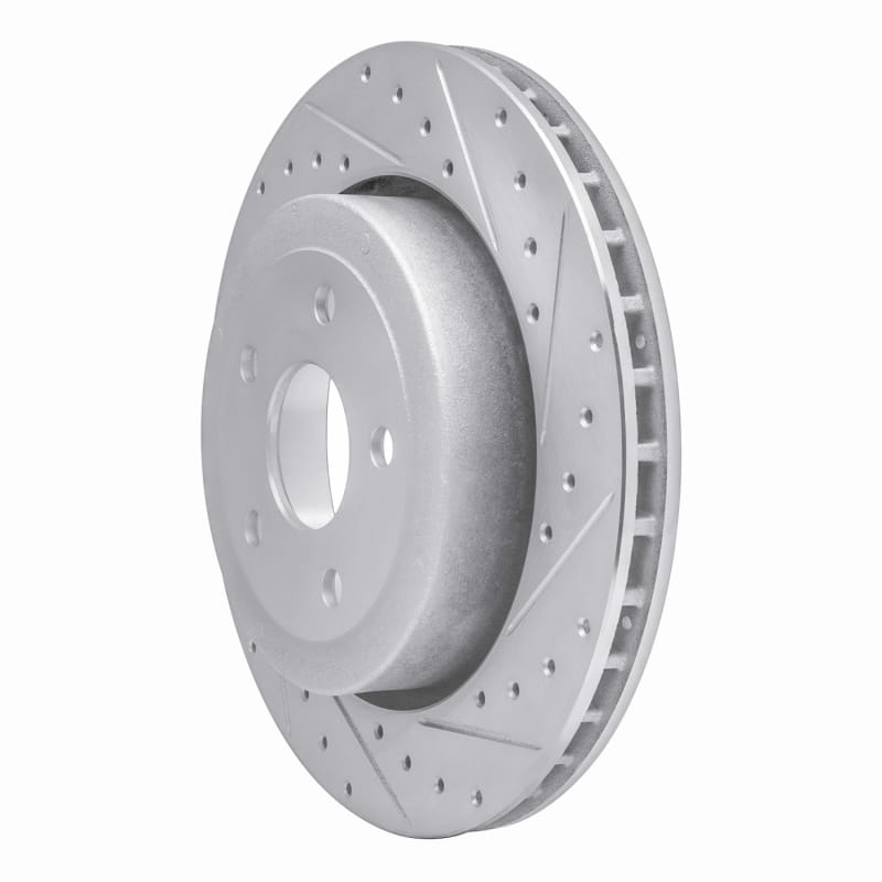 R1 06-10 Jeep Grand Cherokee Rear Right Drilled & Slotted Silver Brake Rotor thumbnail 2