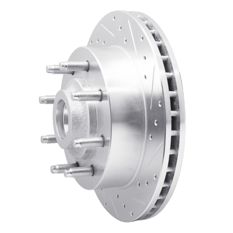 R1 98-03 Dodge B3500 / B2500 Front Right Drilled & Slotted Silver Brake Rotor thumbnail 2