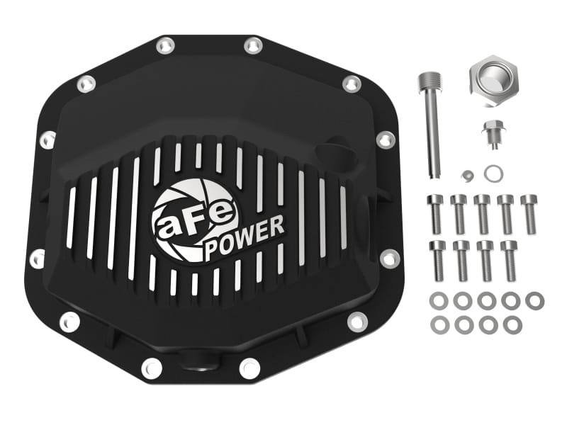 aFe POWER 21-22 Ram 1500 TRX Hemi V8 6.2L (sc) PRO Series Rear Differential Cover Black w/ Machined thumbnail 2