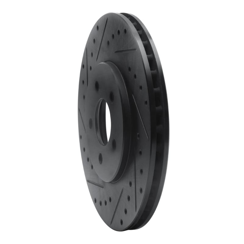 R1 95-06 Chrysler Sebring Front Left Drilled & Slotted Black Brake Rotor thumbnail 2
