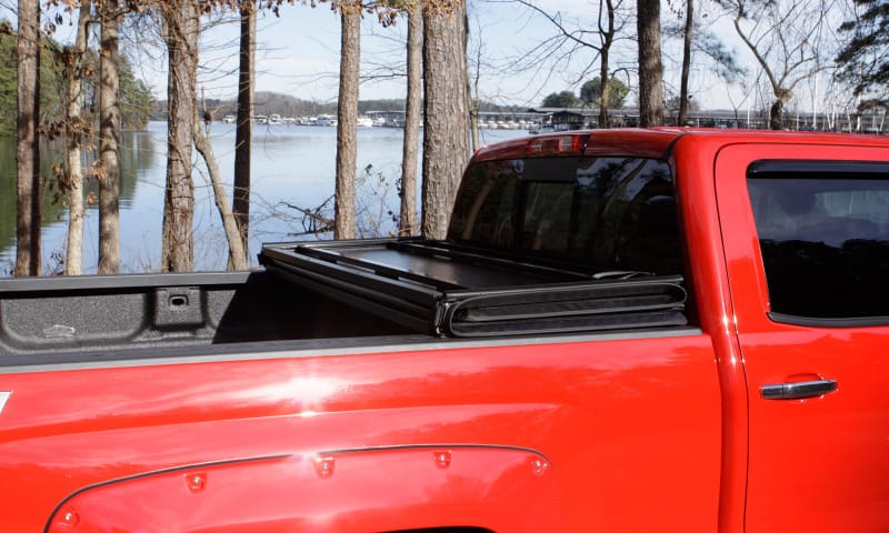 Lund 02-17 Dodge Ram 1500 Fleetside (8ft. Bed) Hard Fold Tonneau Cover - Black thumbnail 4