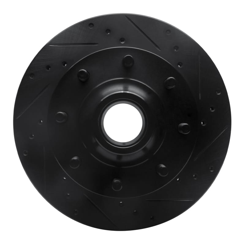 R1 1994-1999 Dodge Ram 2500 Front Right Drilled & Slotted Black Brake Rotor
