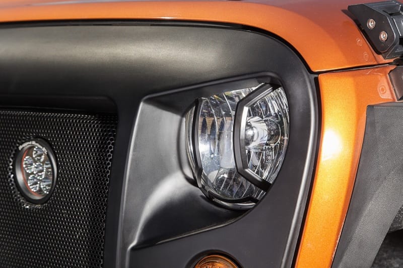 Rugged Ridge 07-18 Jeep Wrangler JK/JKU Textured Black Elite Headlight Euro Guards thumbnail 2