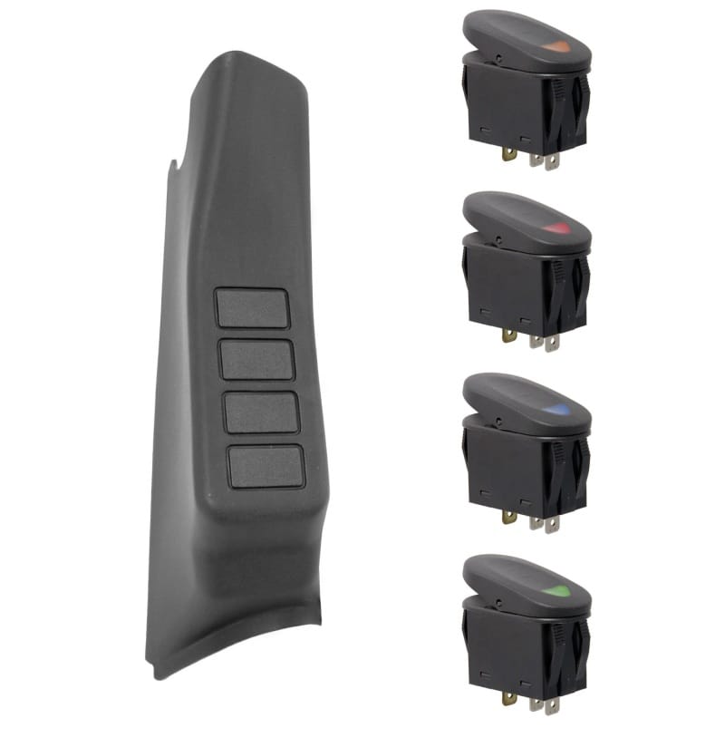 Rugged Ridge A-Pillar 4 Switch Pod Black RHD 11-18 Jeep Wrangler JK - 17235.97