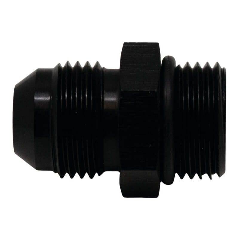 DeatschWerks 8AN ORB Male to 8AN Male Flare Adapter (Incl O-Ring) - Anodized Matte Black