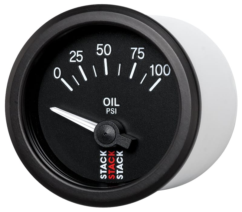 Autometer Stack Instruments 52mm 0-100 PSI 1/8in NPTF Electronic Oil Pressure Gauge - Black thumbnail 2