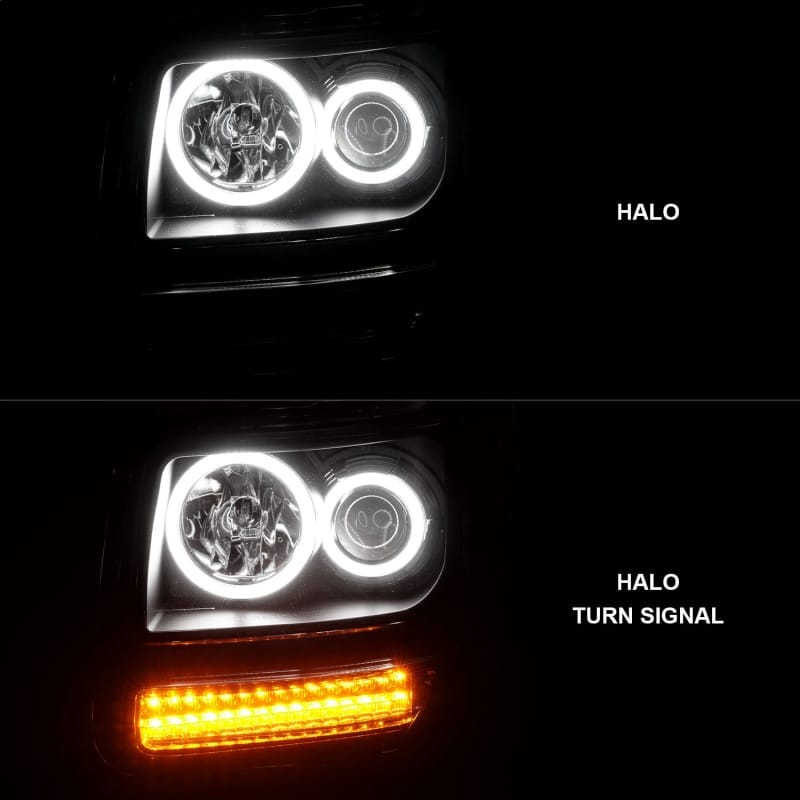 ANZO 2007-2012 Dodge Nitro Projector Headlights w/ Halo Black (CCFL) G2 thumbnail 2