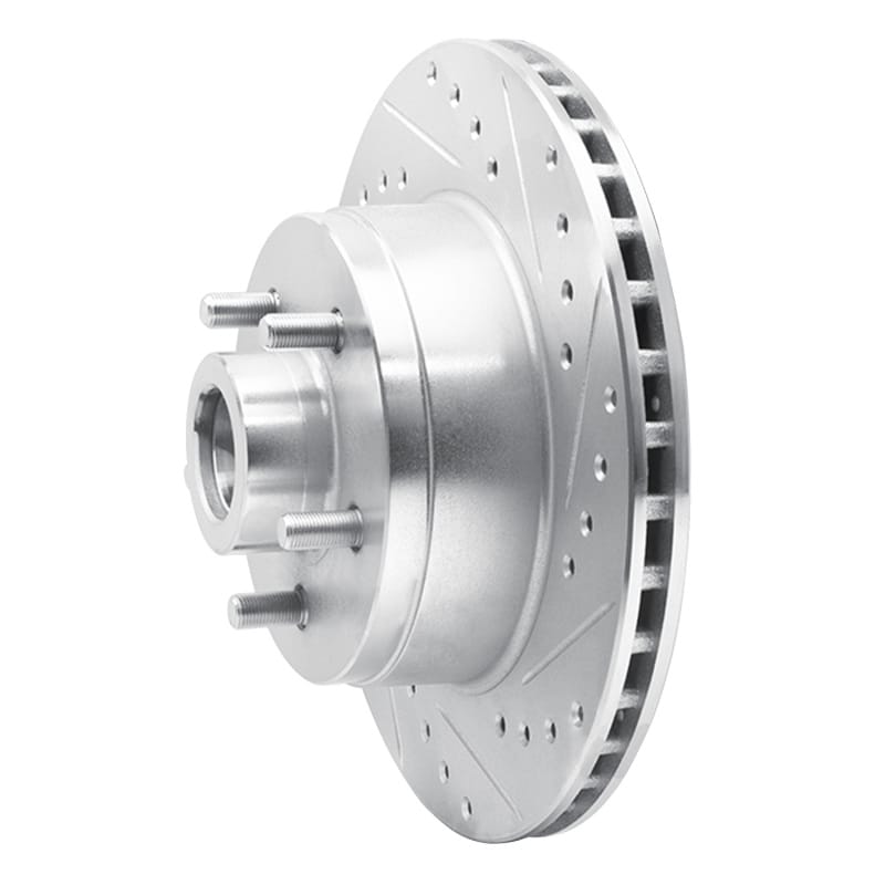 R1 1987-1990 Dodge Dakota RWD Front Right Drilled & Slotted Silver Brake Rotor thumbnail 2