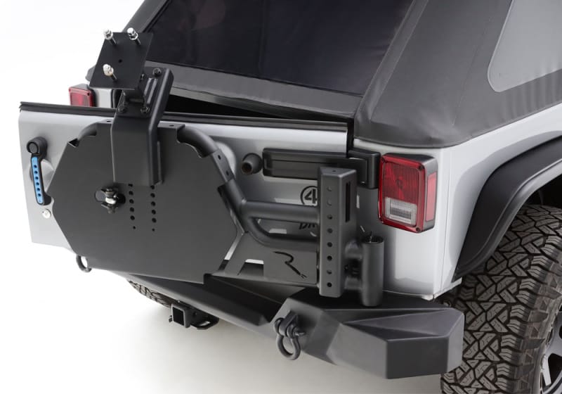 Rampage 07-18 Jeep Wrangler JK (Incl. Unlimited) Trail Guard Tire Carrier - Black thumbnail 2