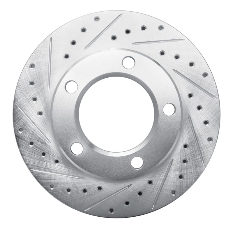 R1 80-93 Dodge W100 Front Left Drilled & Slotted Silver Brake Rotor