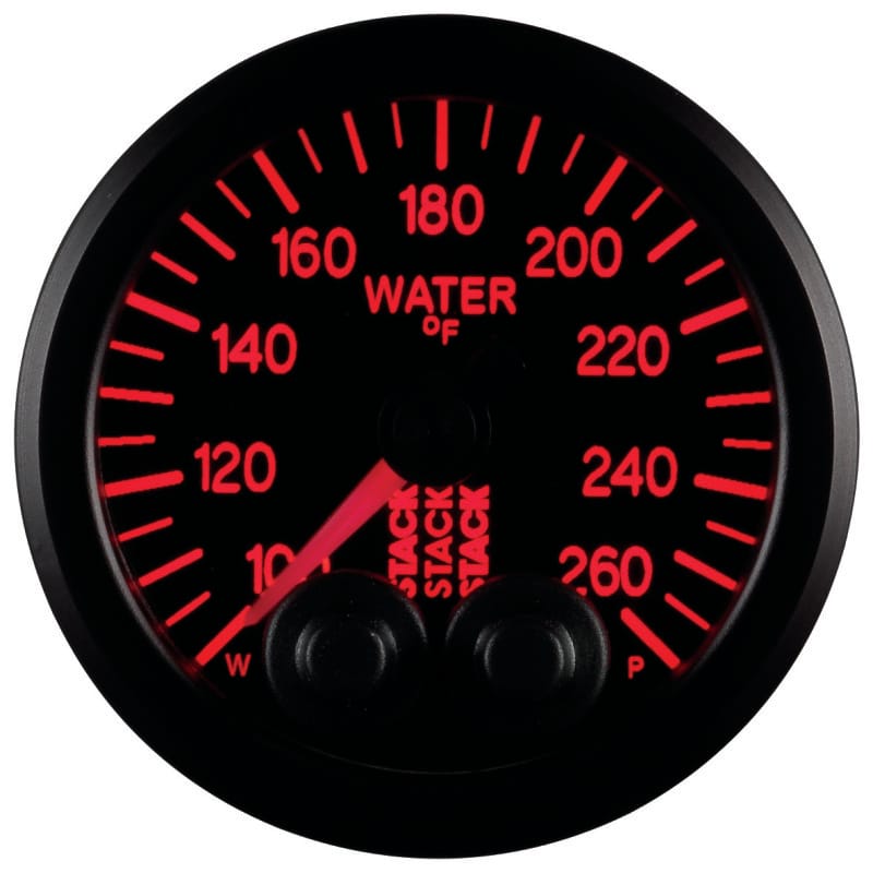 Autometer Stack Pro Control 52mm 100-260 deg F Water Temp Gauge - Black (1/8in NPTF Male) thumbnail 8