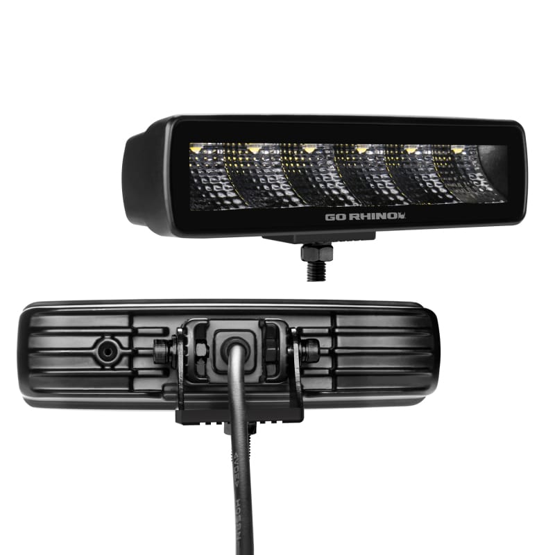 Go Rhino Xplor Blackout Series Sixline LED Flood Light Kit (Surface/Threaded Stud Mnt) - Blk (Pair) thumbnail 2