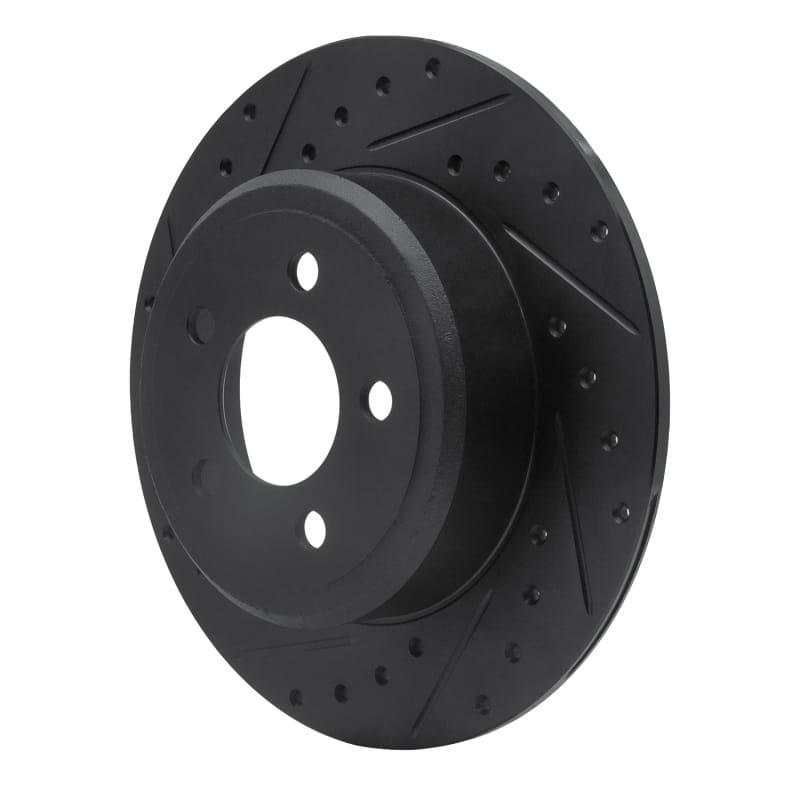R1 05-23 Chrysler 300 Rear Left Drilled & Slotted Black Brake Rotor - 633-39016L thumbnail 2