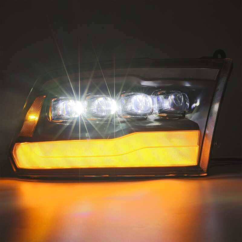 AlphaRex 09-18 Dodge Ram 1500HD NOVA LED Projector Headlights Plank Style Design Alpha Black w/DRL thumbnail 7