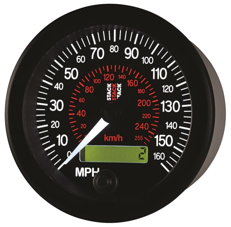 Autometer Stack Instruments 88MM 0-160 MPH / 260 KM/H Programmable Speedometer - Black thumbnail 3