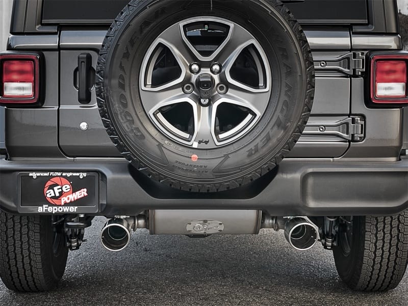 aFe Rebel Series 2.5in 409 SS Cat-Back Exhaust w/ Polished Tips 2018+ Jeep Wrangler (JL) V6 3.6L thumbnail 3
