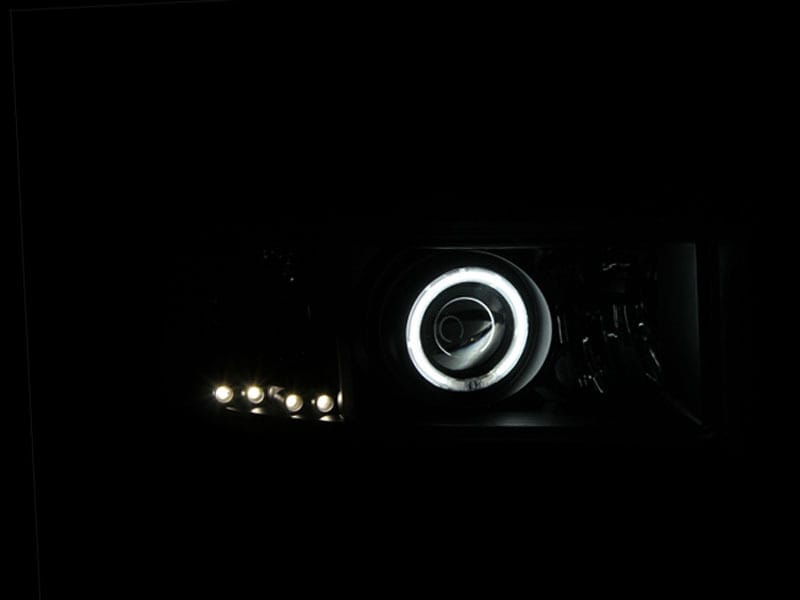 ANZO 1994-2001 Dodge Ram Projector Headlights w/ Halo Black - 111065