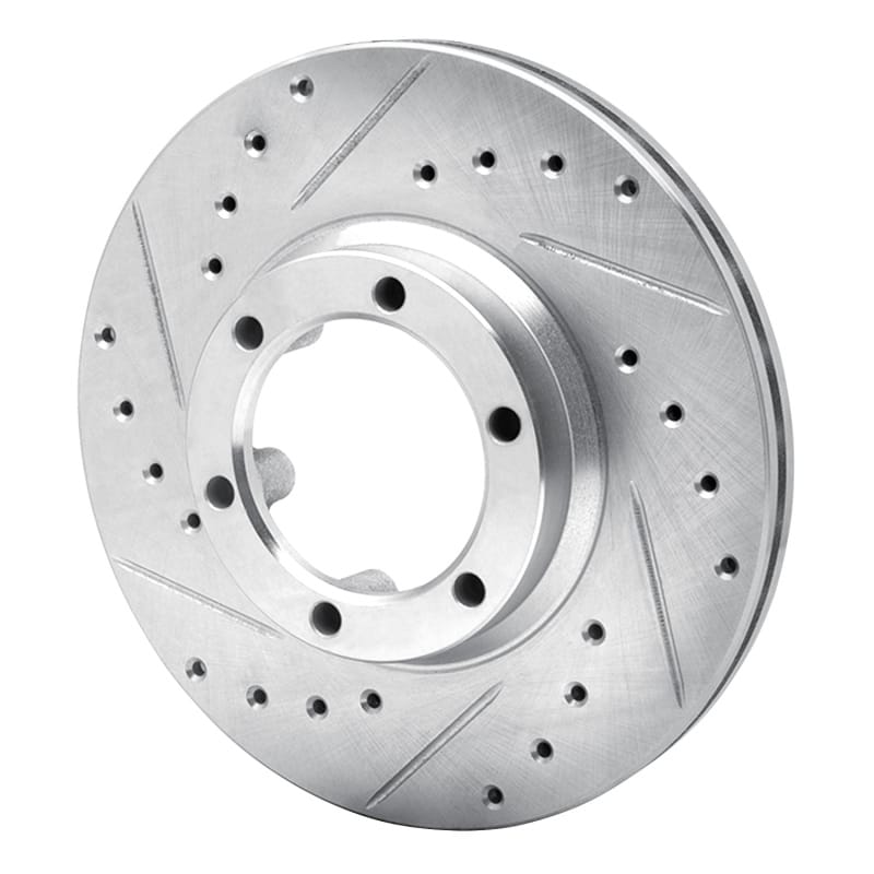 R1 81-87 Dodge Ram 50 Front Left Drilled & Slotted Silver Brake Rotor thumbnail 2