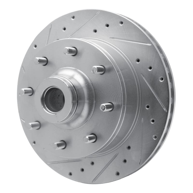 R1 78-97 Dodge B3500 / B2500 Front Left Drilled & Slotted Silver Brake Rotor