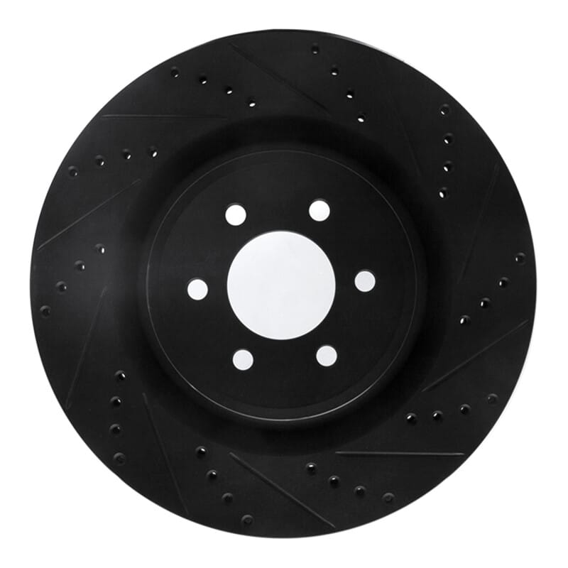 R1 2003-2017 Dodge Viper Front Right Drilled & Slotted Black Brake Rotor