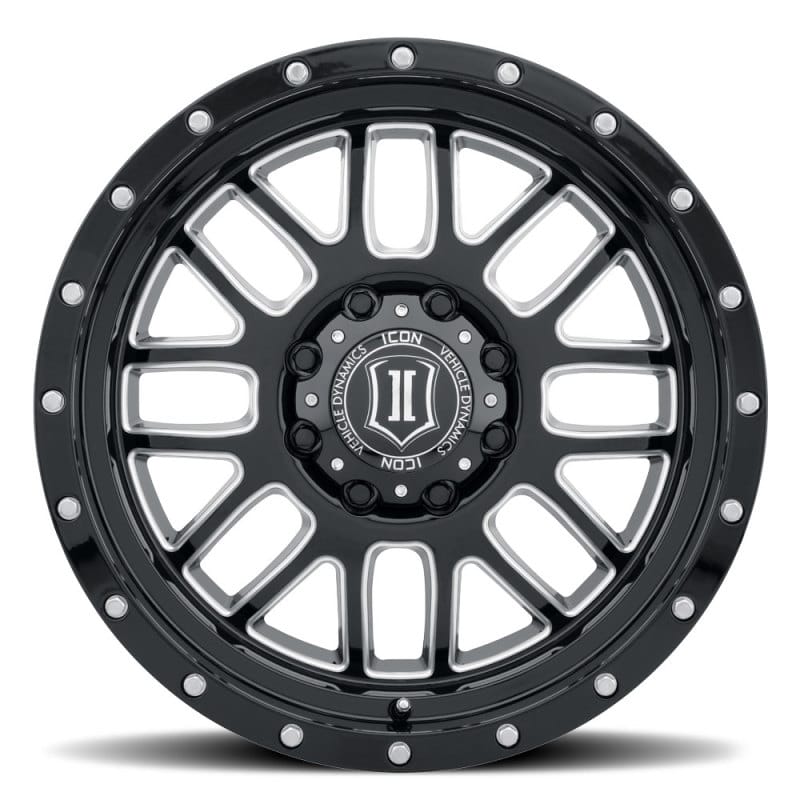 ICON Alpha 20x9 8x6.5in 19mm Offset 5.75in BS Gloss Black Milled Spokes Wheel thumbnail 2