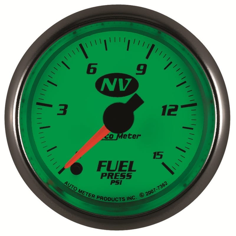 AutoMeter Gauge Fuel Pressure 2-1/16in. 15PSI Digital Stepper Motor NV thumbnail 2