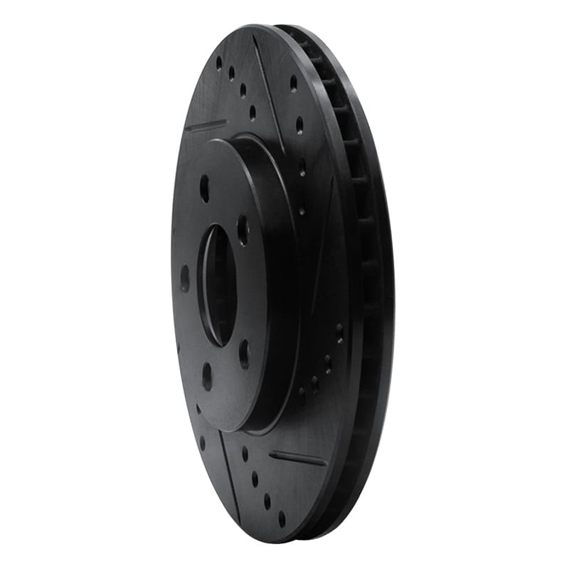 R1 00-05 Chrysler Neon Front Right Drilled & Slotted Black Brake Rotor thumbnail 2