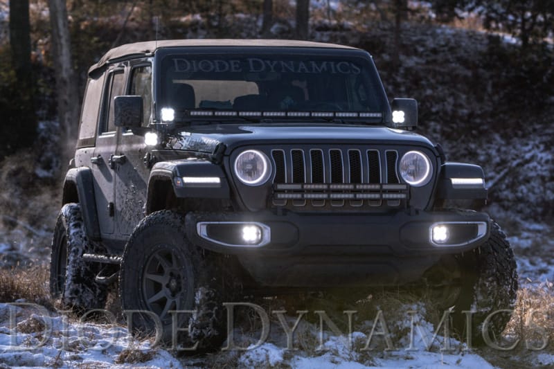 Diode Dynamics 18-21 Jeep JL Wrangler/Gladiator SS3 Cowl LED Bracket Kit - Yellow Pro thumbnail 4