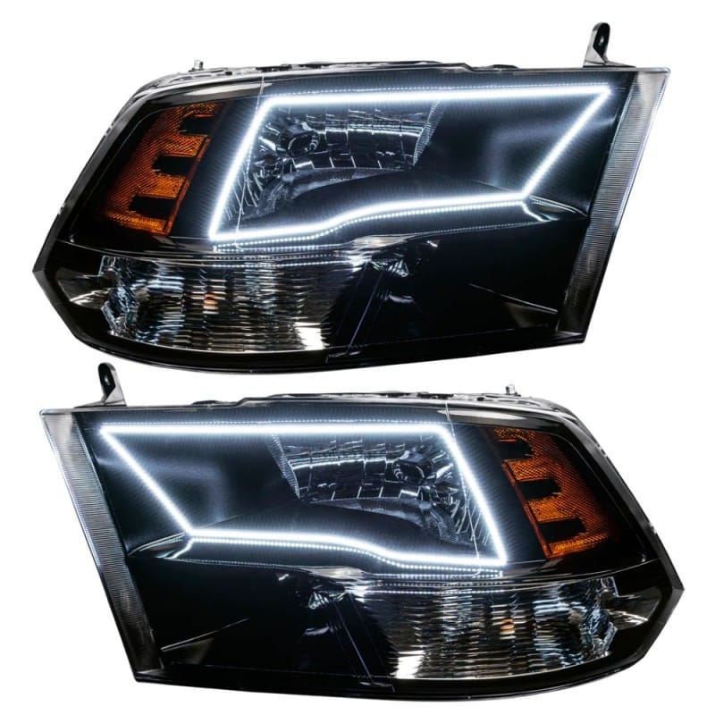 Oracle 09-17 RAM 1500 TRX Quad Pre-Assembled Headlights Blk Housing - w/ BC1 Controller thumbnail 2