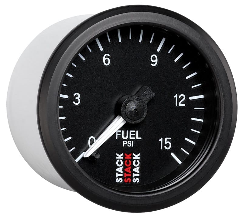 Autometer Stack 52mm 0-15 PSI 1/8in NPTF Male Pro Stepper Motor Fuel Pressure Gauge - Black thumbnail 5
