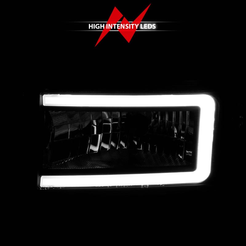 ANZO 94-02 Dodge RAM Crystal Headlight - w/ Light Bar Black Housing thumbnail 7